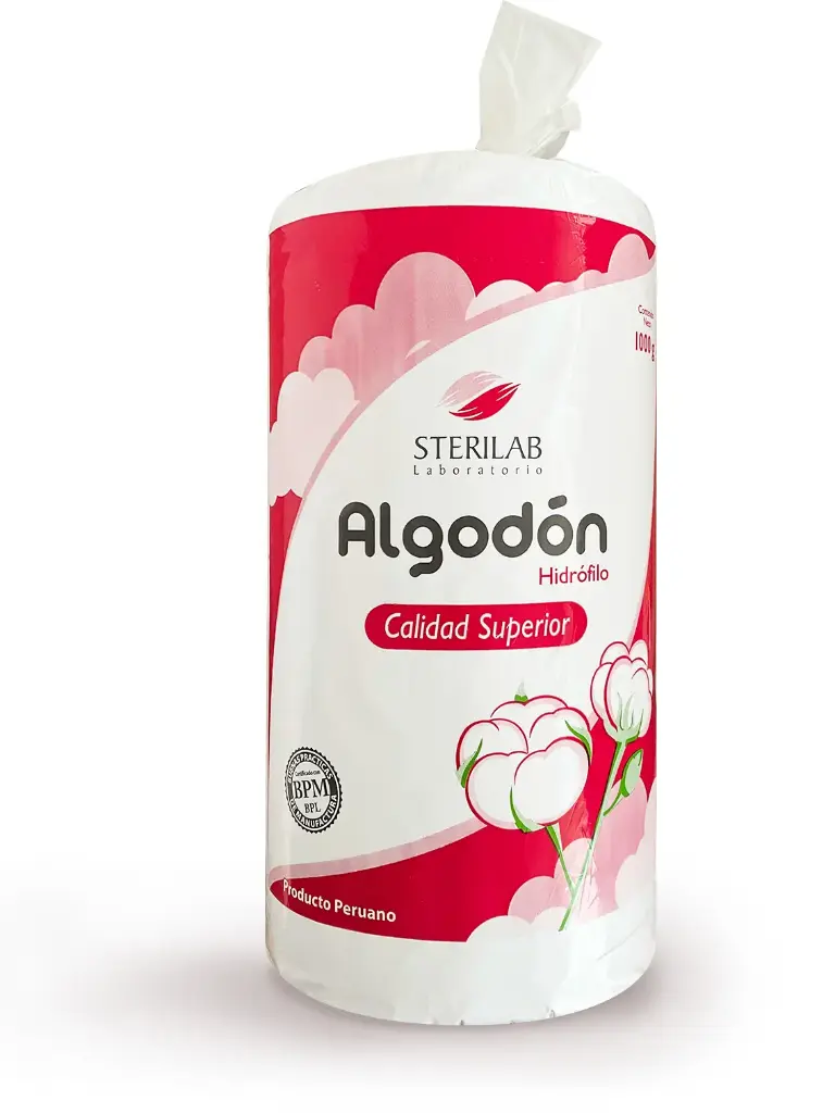 Sterilab Algodón Prensado 1Kg Bolsón Completo (4 Unidades)