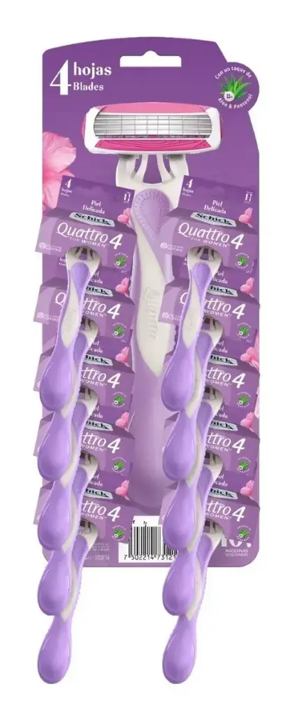 Schick Quattro Women 4 Hojas Tira x10 Unidades