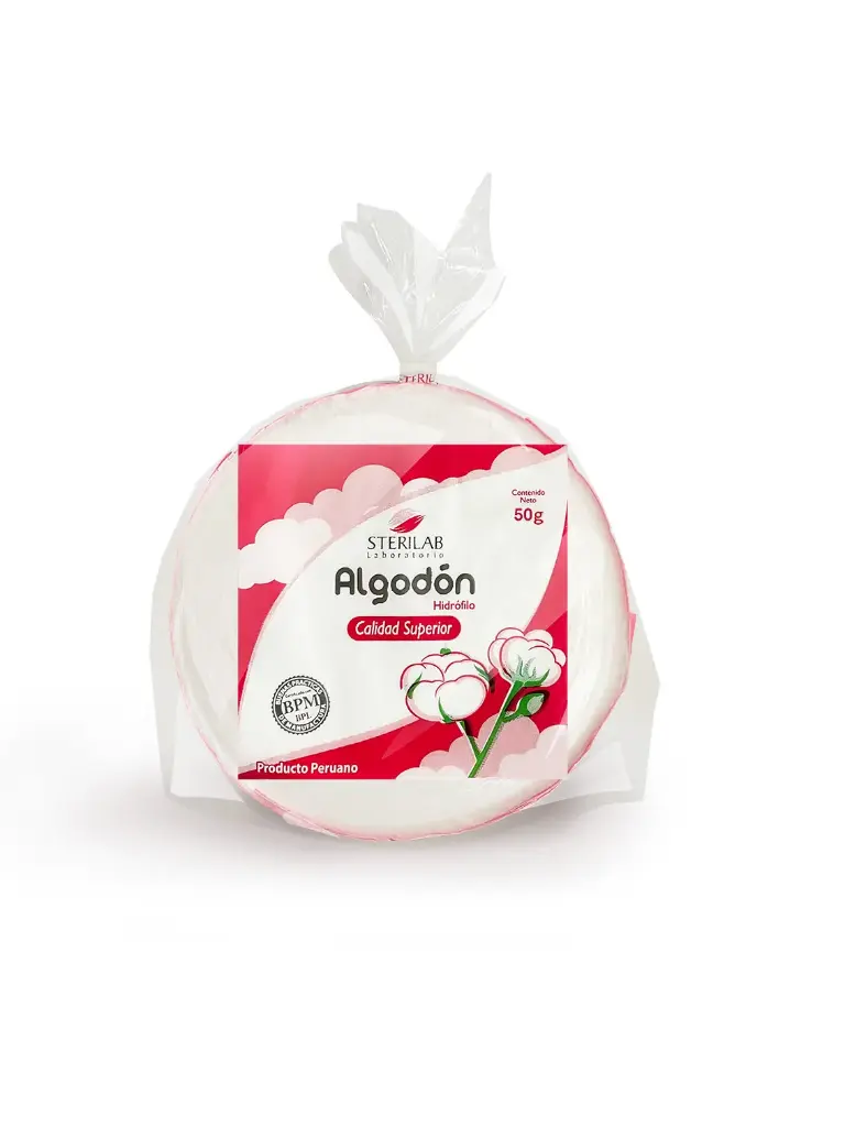 Sterilab Algodón Prensado 50gr Bolsón Completo (96 Unidades)