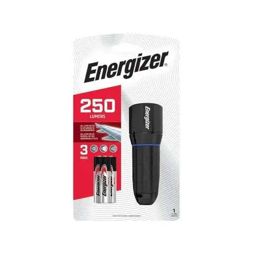 [CSC00795] Energizer Linterna Aluminio 250 Lúmenes + 3 Pilas AAA