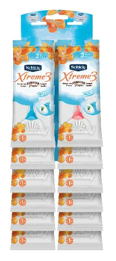 [CSC00222] Schick Afeitadora Xtreme 3 Hawaiian Tropic Piel Delicada x12u