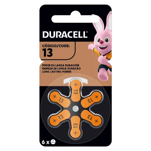 [CSC00303] Duracell Pila Auditiva N°13 Display x6 Unidades